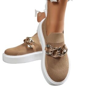 Women's Hollow Platform Casual Tan Shoes Size 5.5